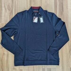 NWT Ted Baker Funnel Neck Pullover XXL Dark Navy Quarter Zip Sweater